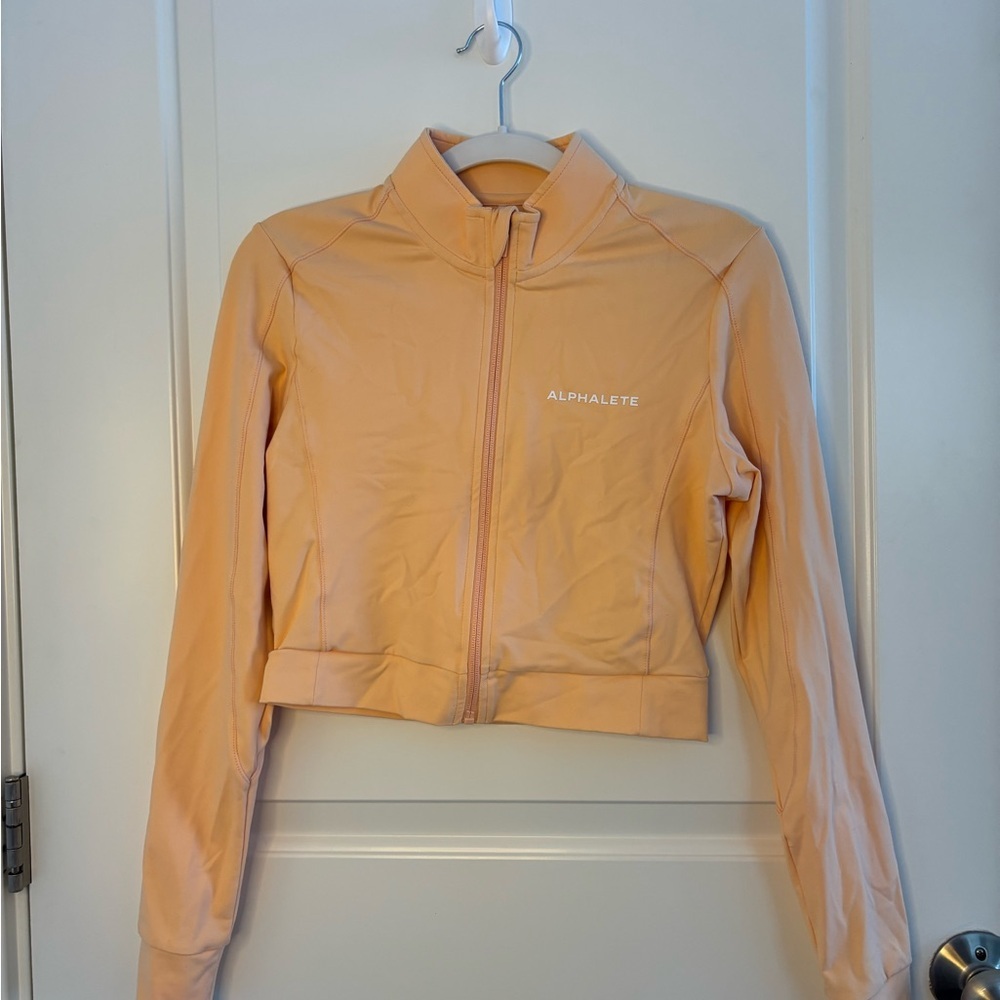 Alphalete Women's Light Peach Full Zip Bomber Jacket